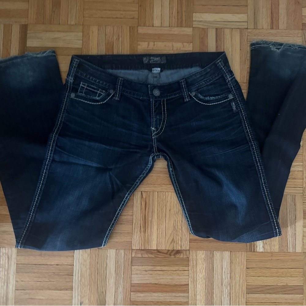 Silver Jeans Women's Dark Blue Straight Leg Jeans